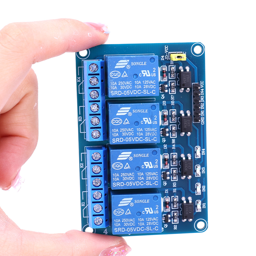 Relay Module 5V - 5V 12V 4 Kanaals Relaisbord met
