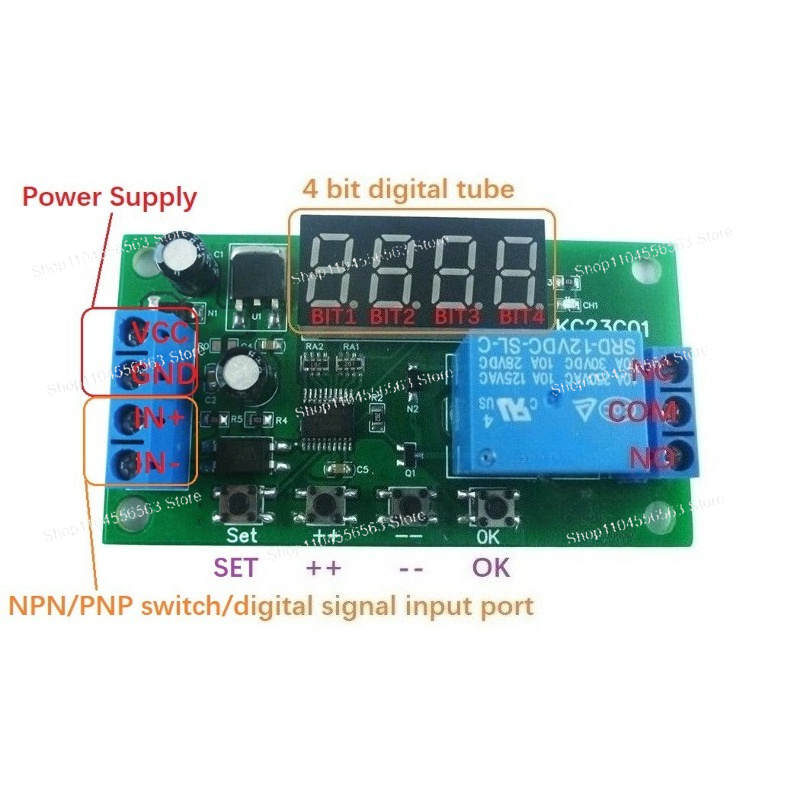 Relay Module 5V - Multifunctionele pulsteller schakelaar, instelbare timervertraging, aan/uit