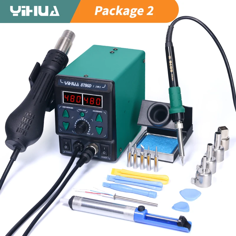 Diy Electronics Storage - YIHUA 8786D Soldeerbout Hot Air Soldeerstation