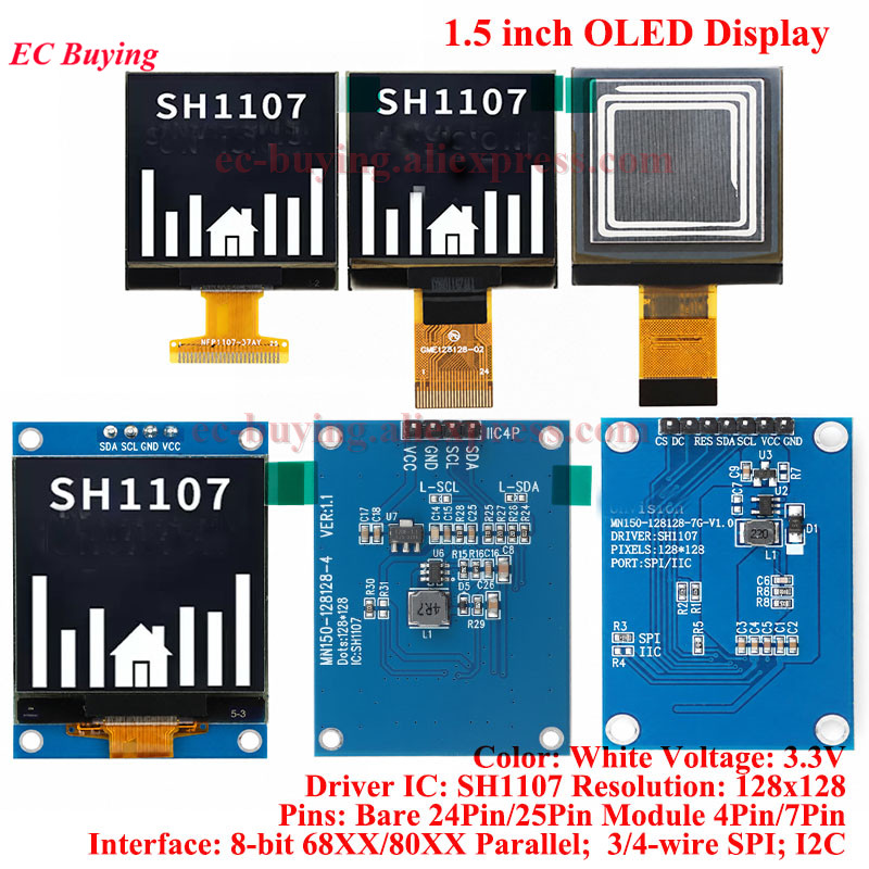I2C Lcd Display - 1,5 inch OLED LCD wit displaymodule